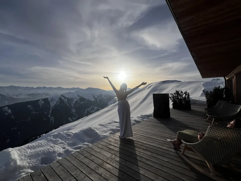 Sauna tijdens sneeuwvakantie